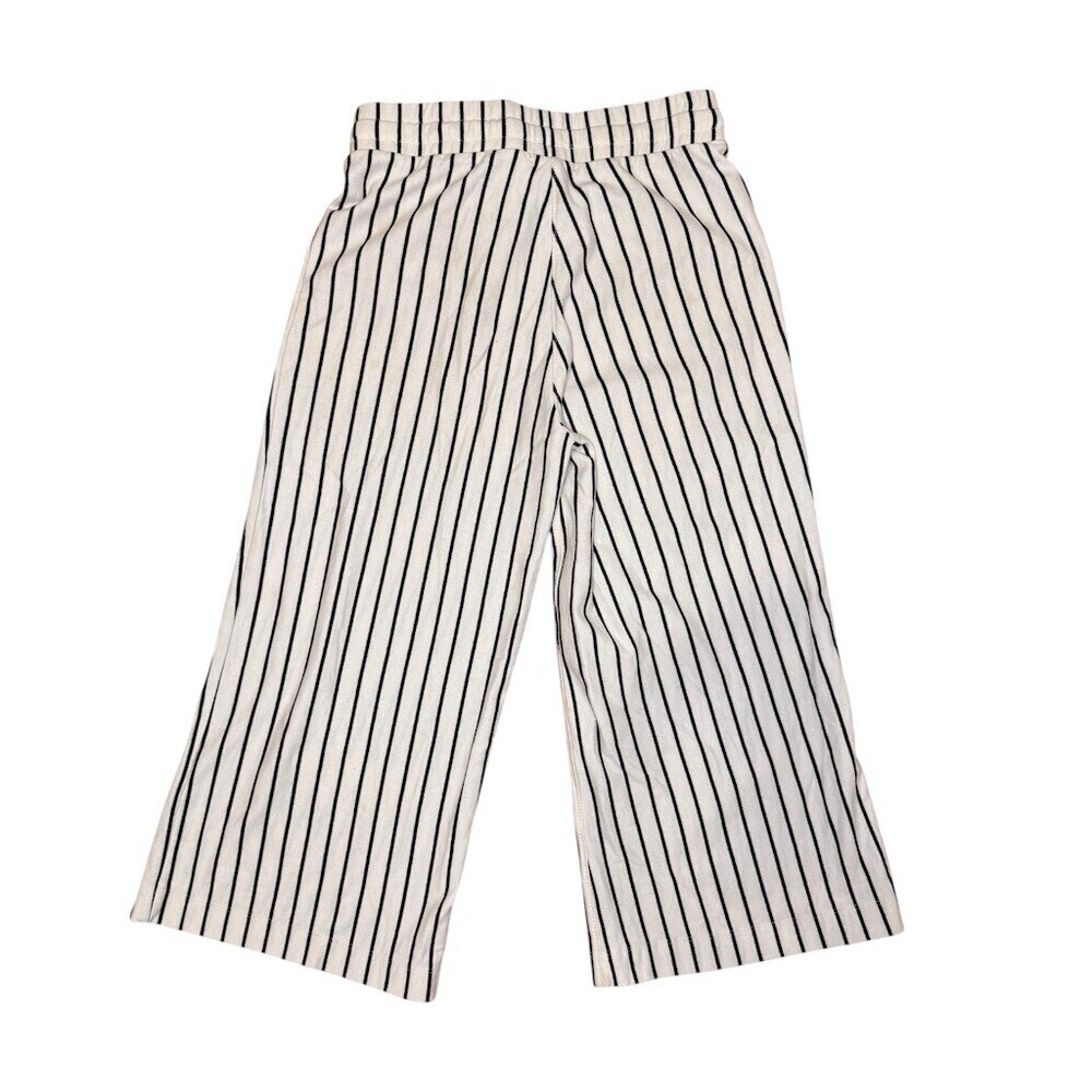 Z Supply Pants Womens XS White Black Pinstripe Wide-Leg Cropped Pull-On - Picture 4 of 5
